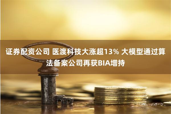 证券配资公司 医渡科技大涨超13% 大模型通过算法备案公司再获BIA增持